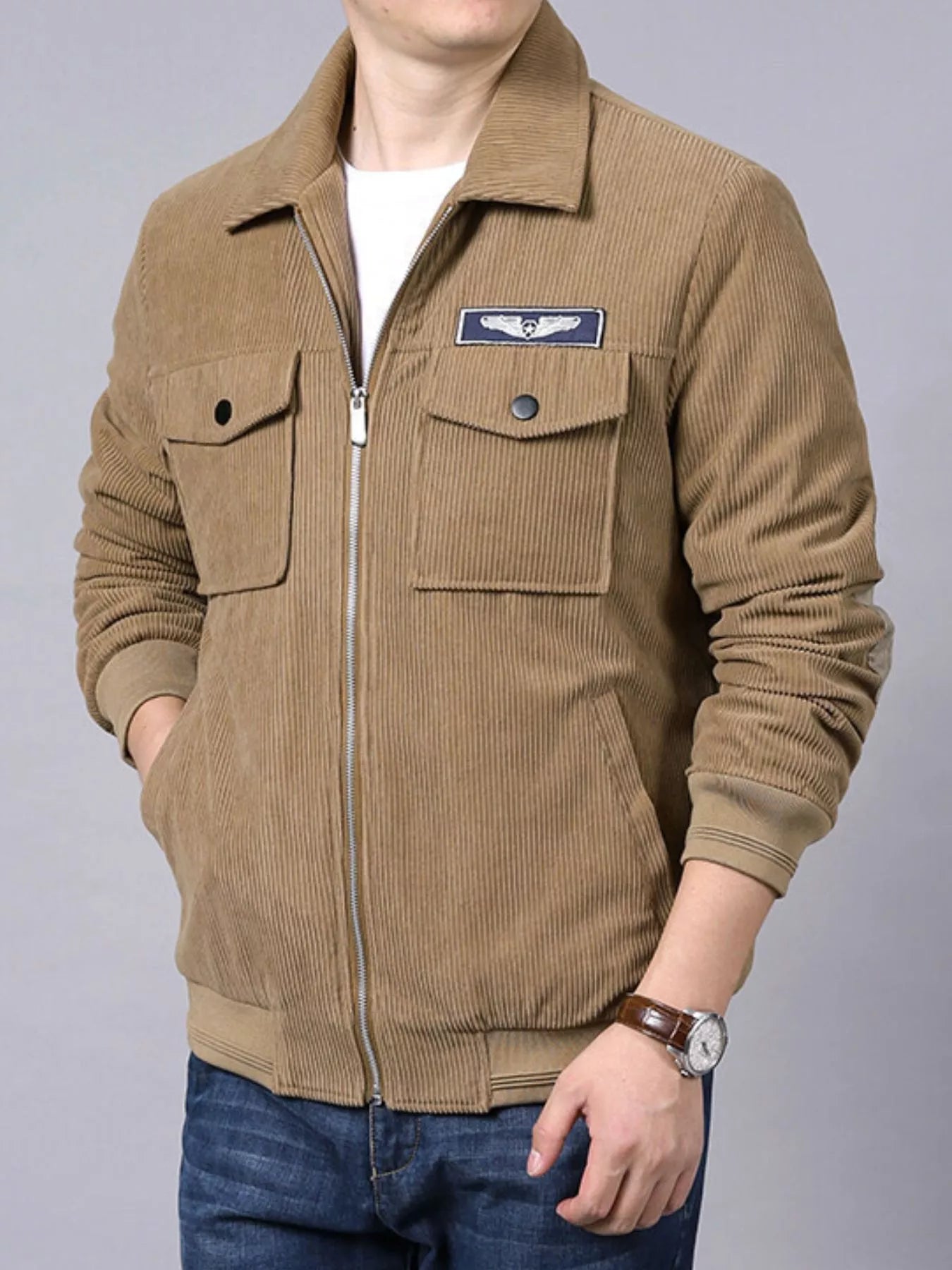 Men's Plus Size Lightweight Zip Up Outdoor Jacket