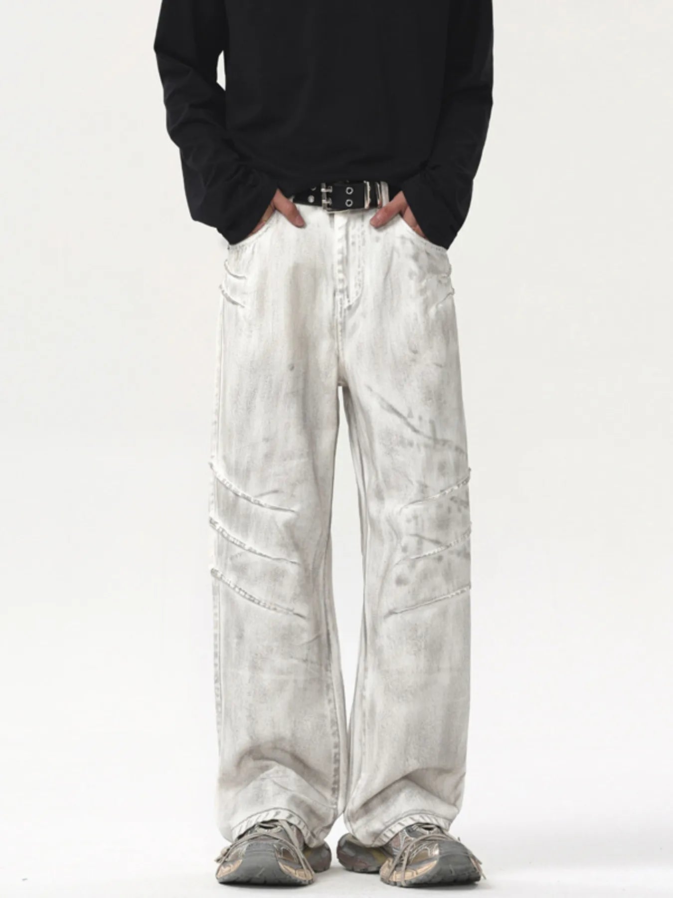 Men's Wash Wide Leg Jeans