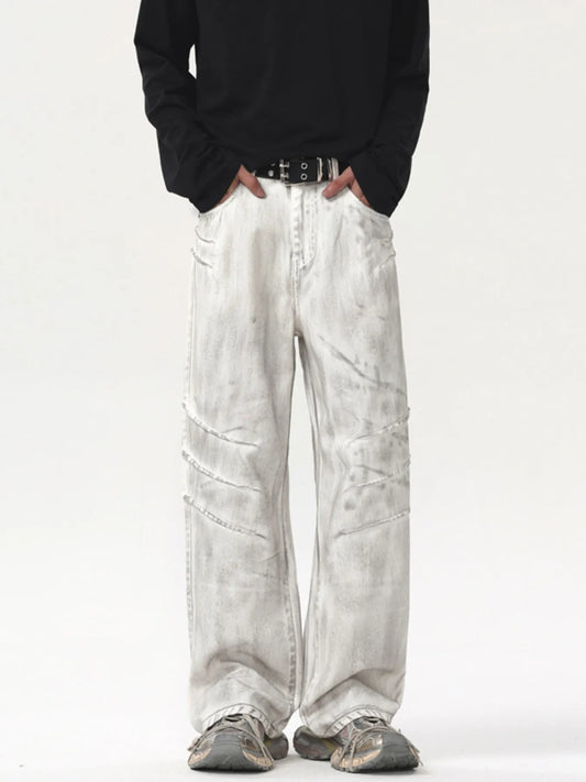 Men's Wash Wide Leg Jeans