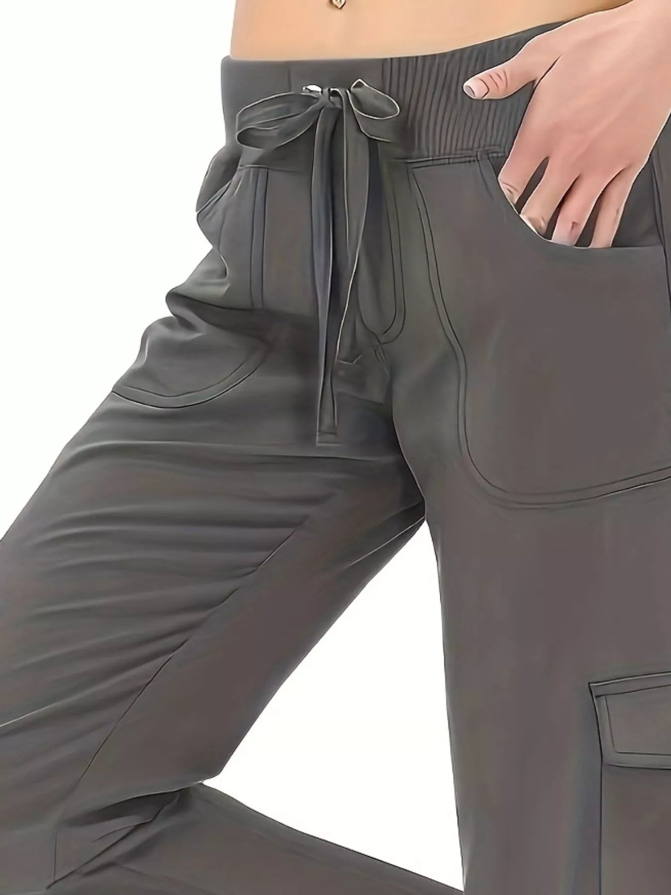 Relaxed Fit Active Pants with Drawstring Waist