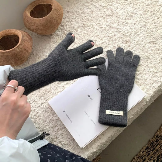 Wool Blend Fingerless Gloves