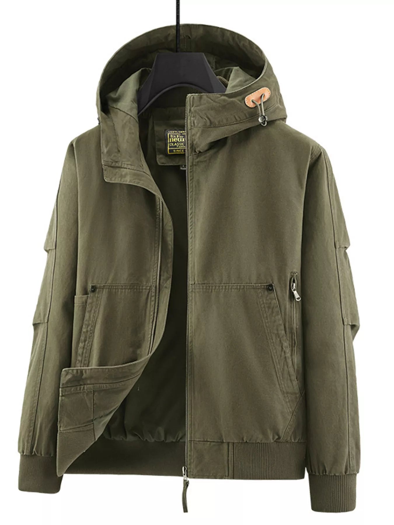 Men's Plus Size Zip Up Casual Hooded Jacket
