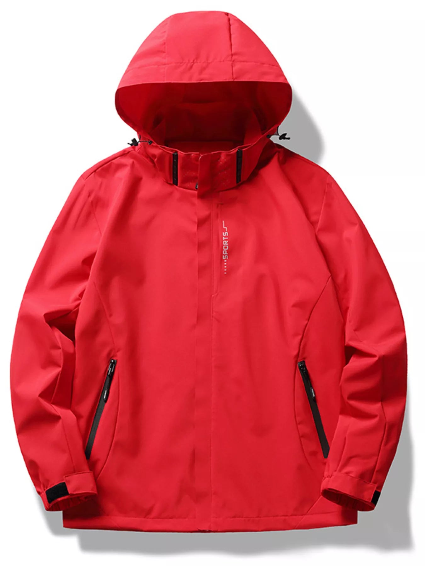 Men's Plus Size Hooded Waterproof Zip Up Jacket
