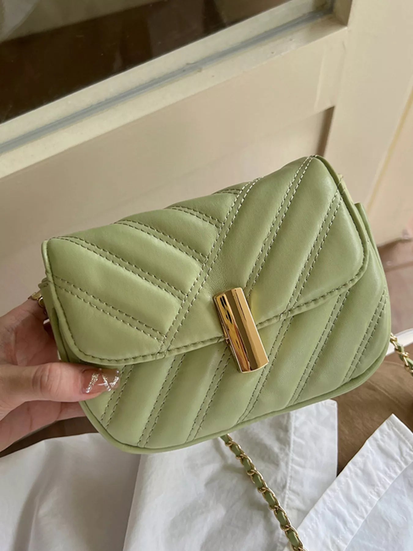 Quilted Flap Chain Crossbody Bag