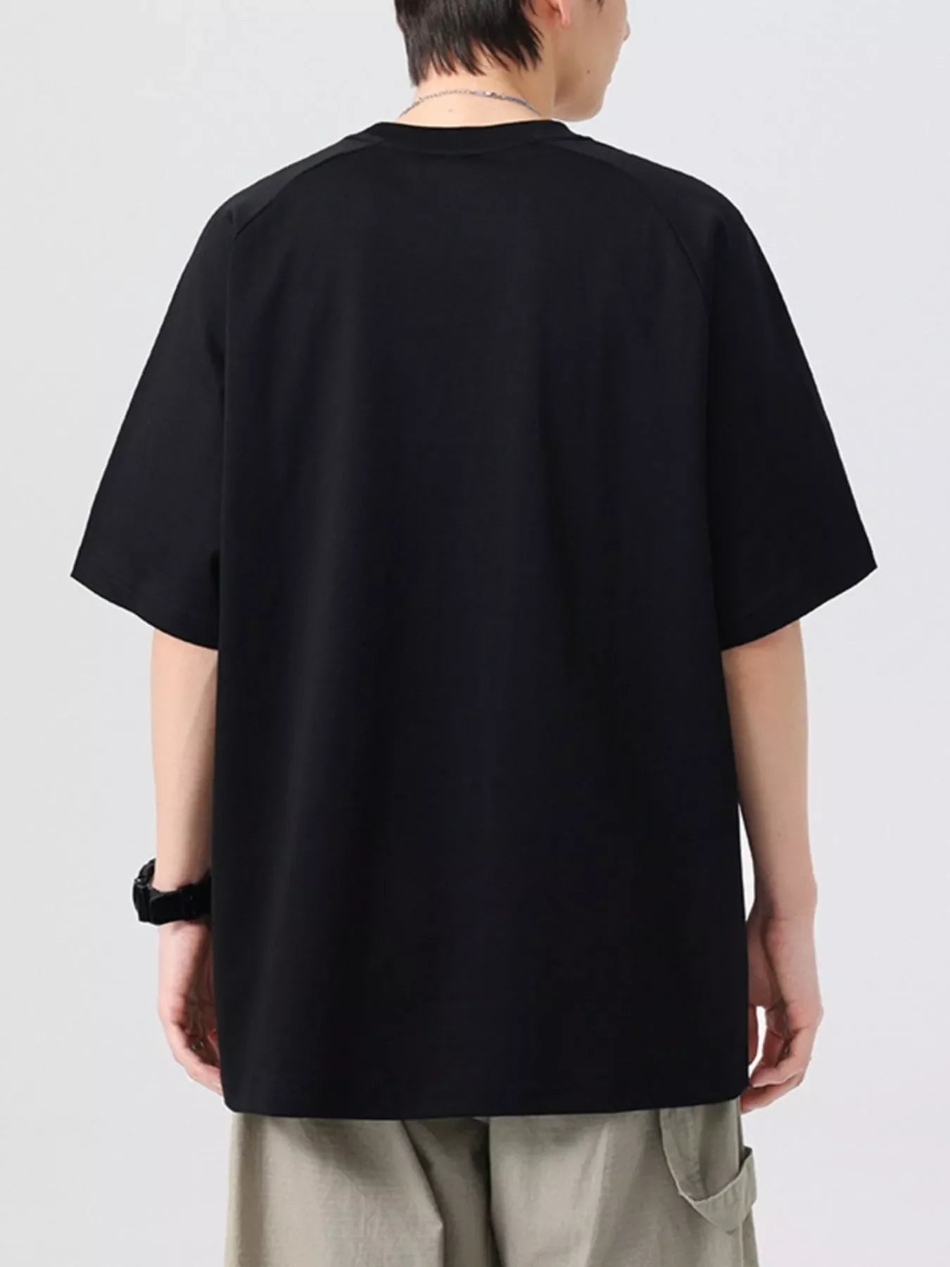 Men's Plus Size Contrast Raglan Sleeve Casual T-Shirt