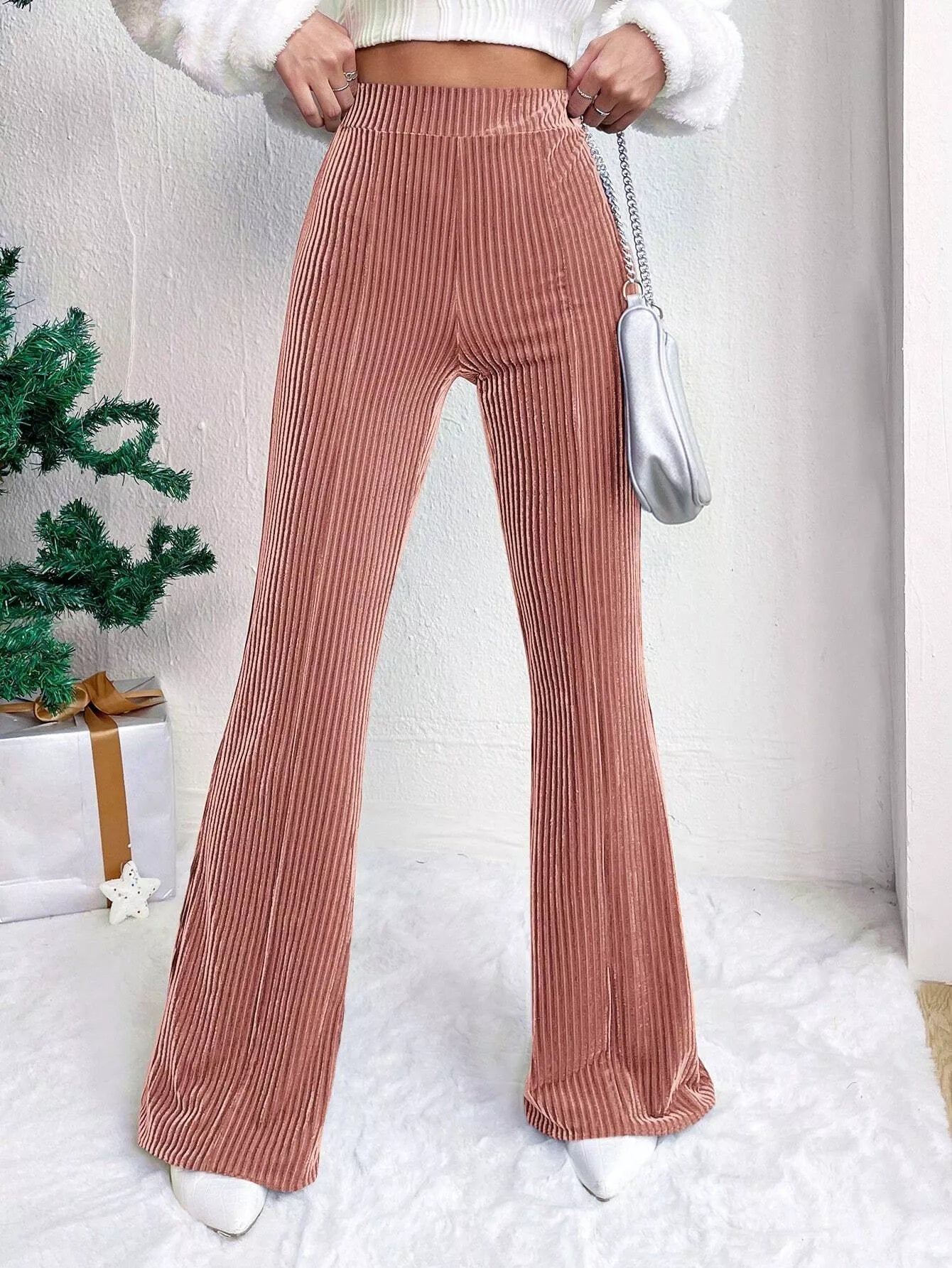 Corduroy High Waist Flare Pants