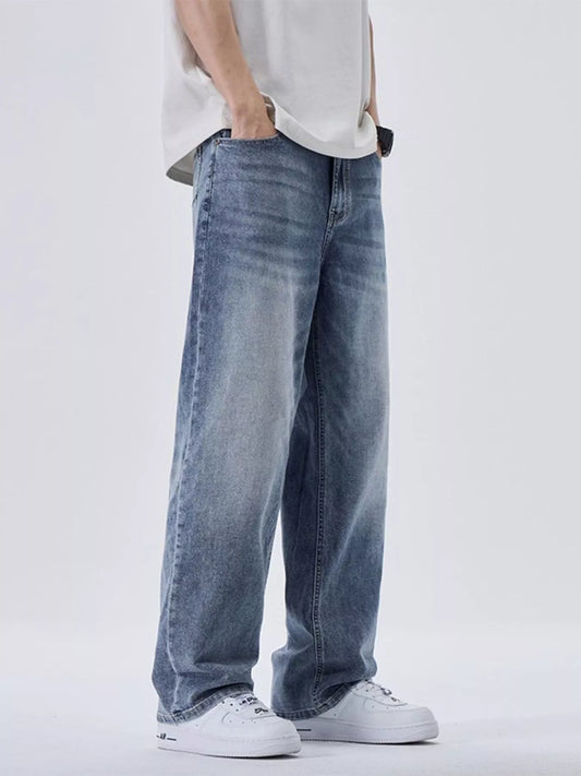 Men's Vintage Wash Wide Leg Jeans