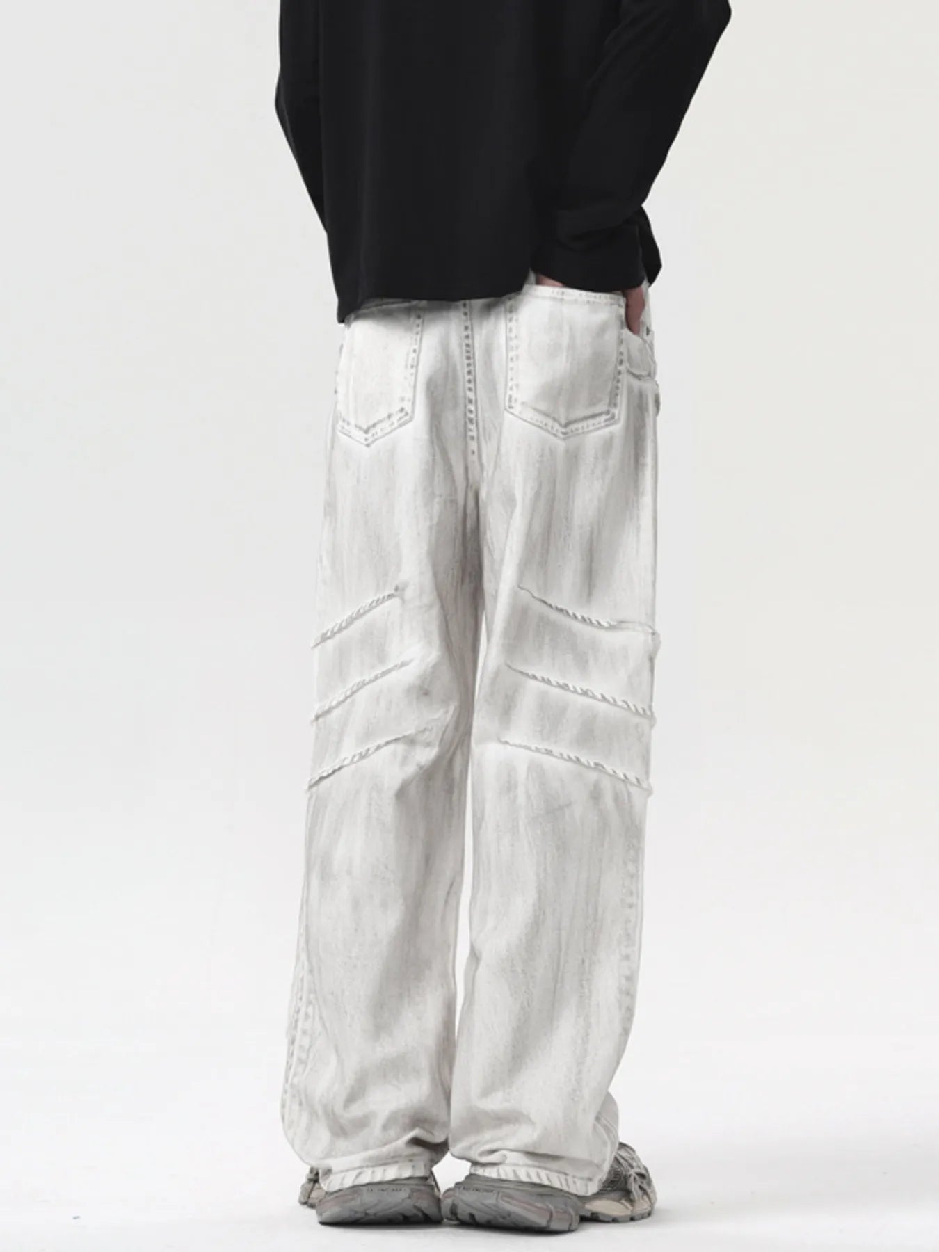 Men's Wash Wide Leg Jeans