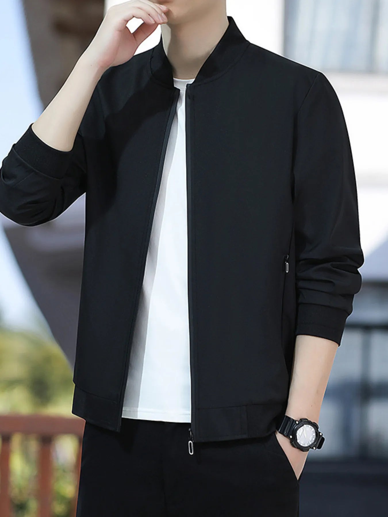 Men's Plus Size Casual Lightweight Bomber Jacket