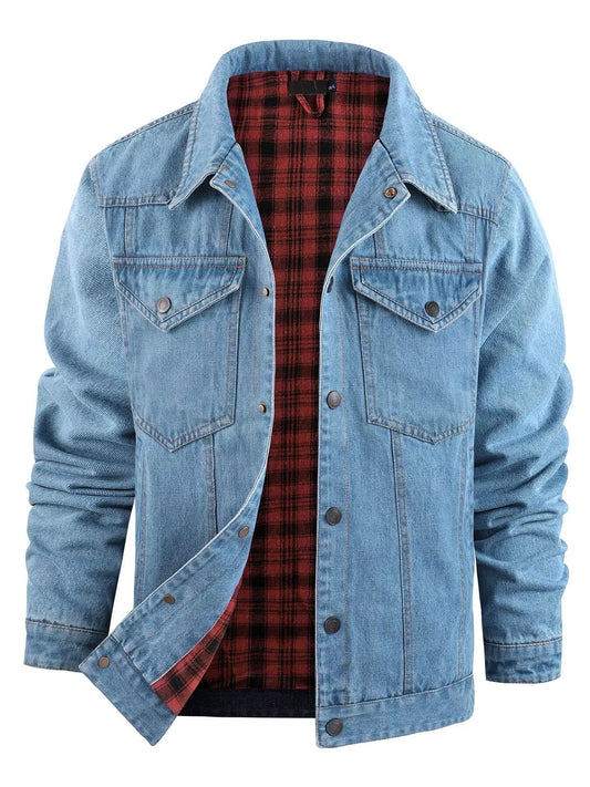 Men's Casual Snap Down Denim Jacket