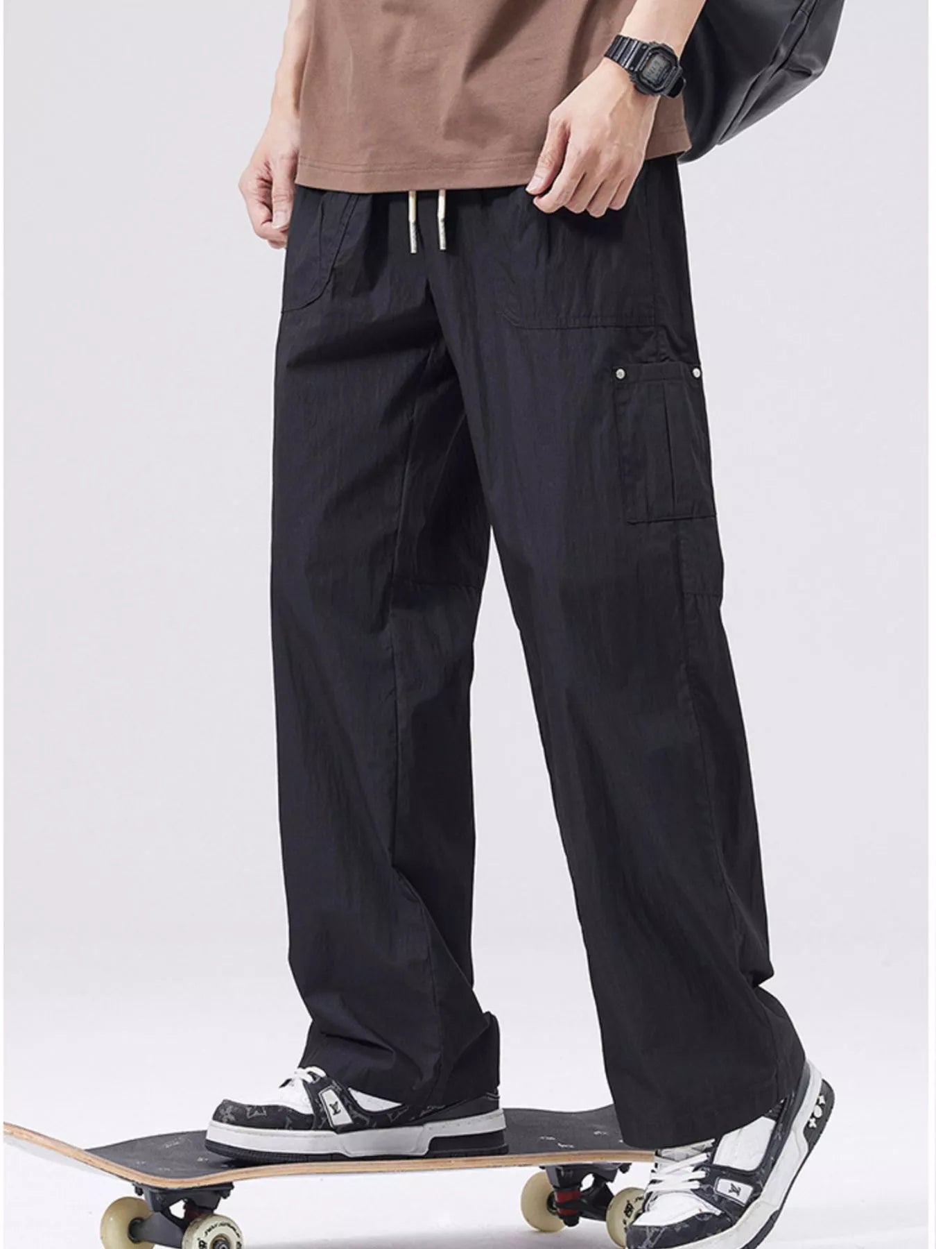 Men's Full Size Casual Loose Fit Drawstring Pants Plus Size