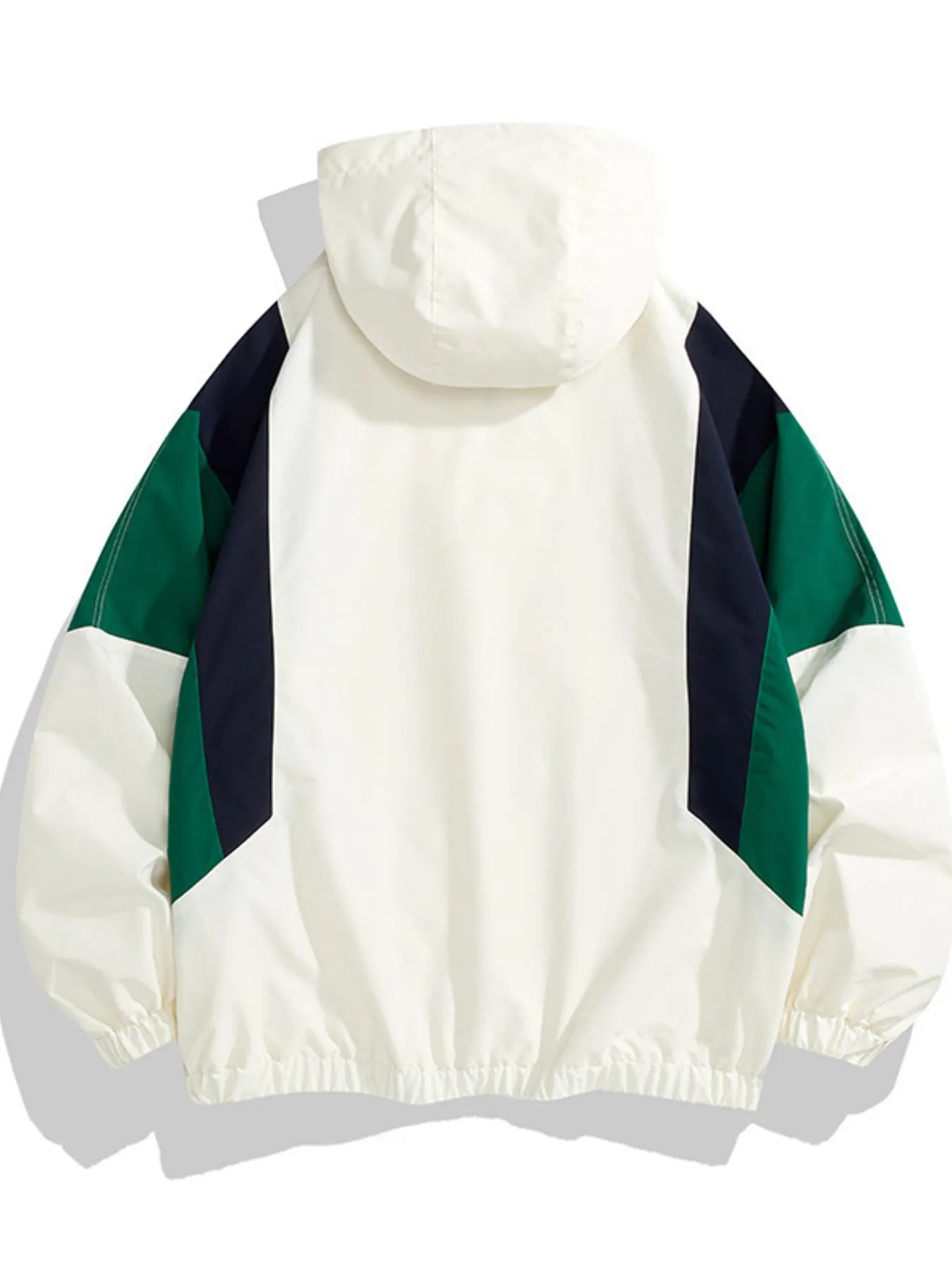 Men's Full Size Color Block Lightweight Hooded Windbreaker Jacket Plus Size