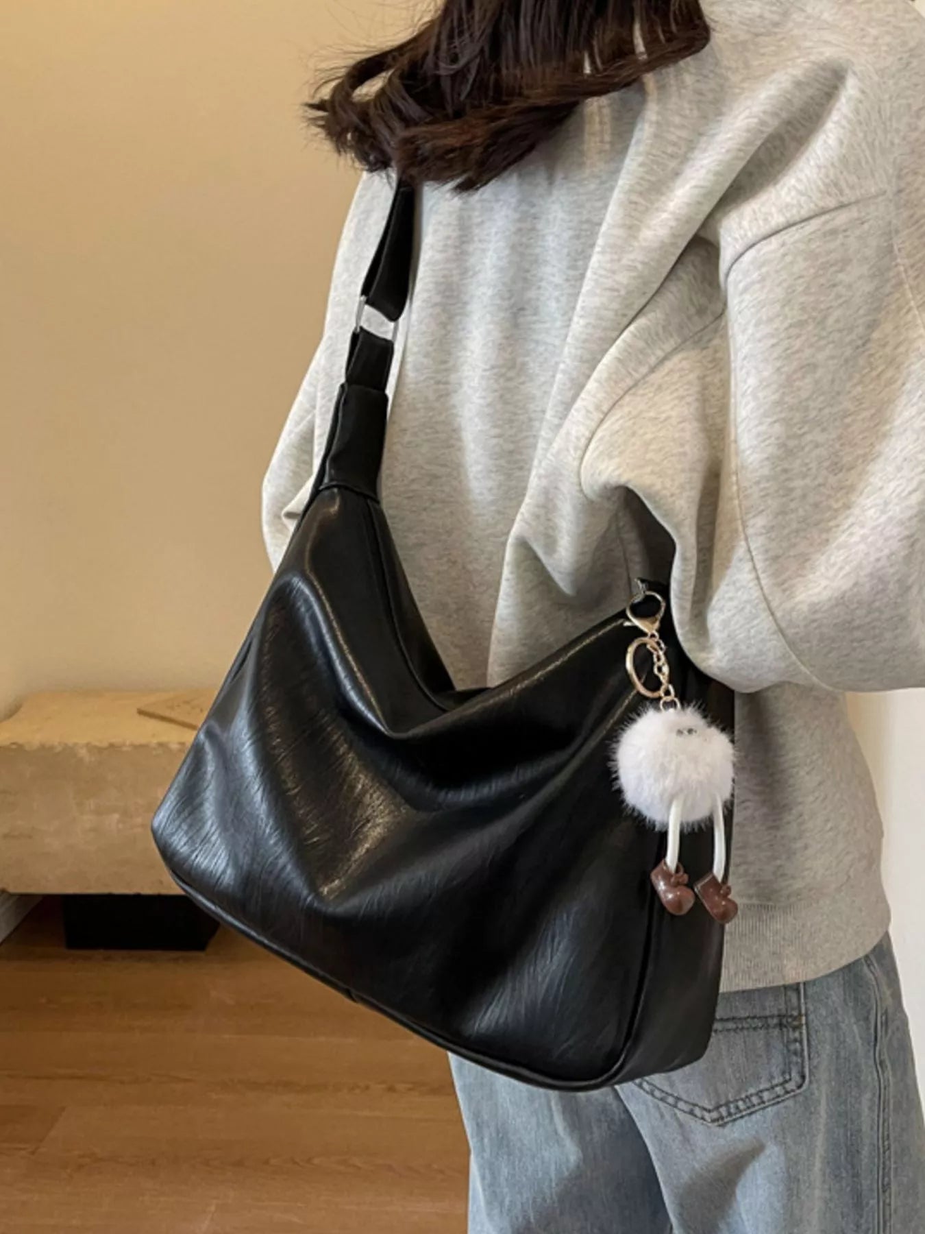 Leather Adjustable Strap Crossbody Bag