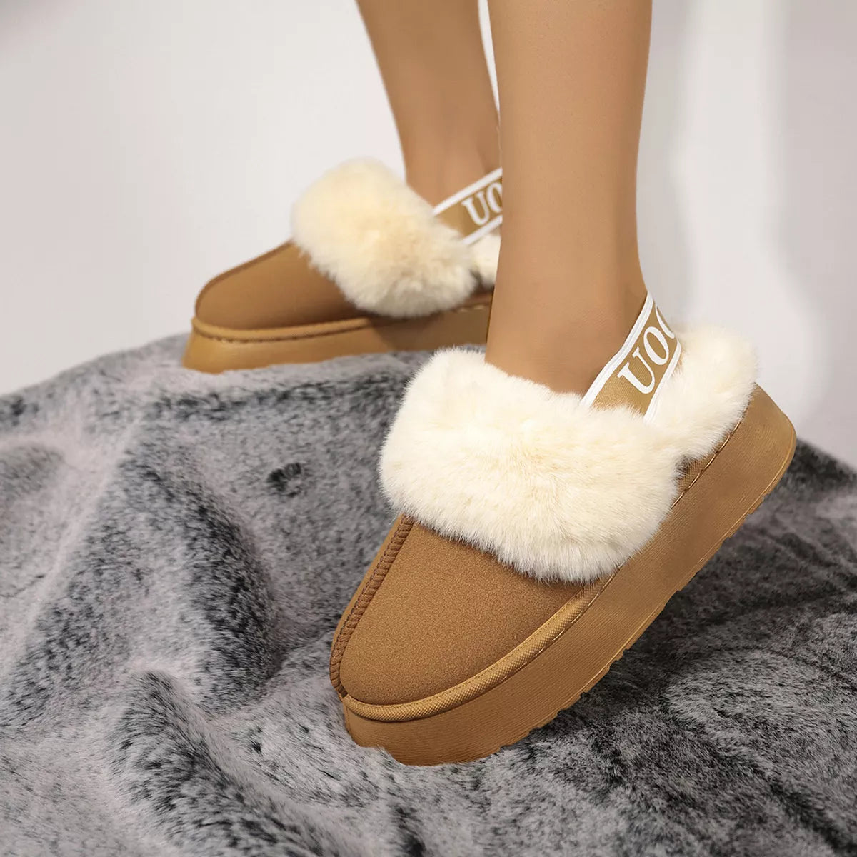 Round Toe Platform Ankle Boots