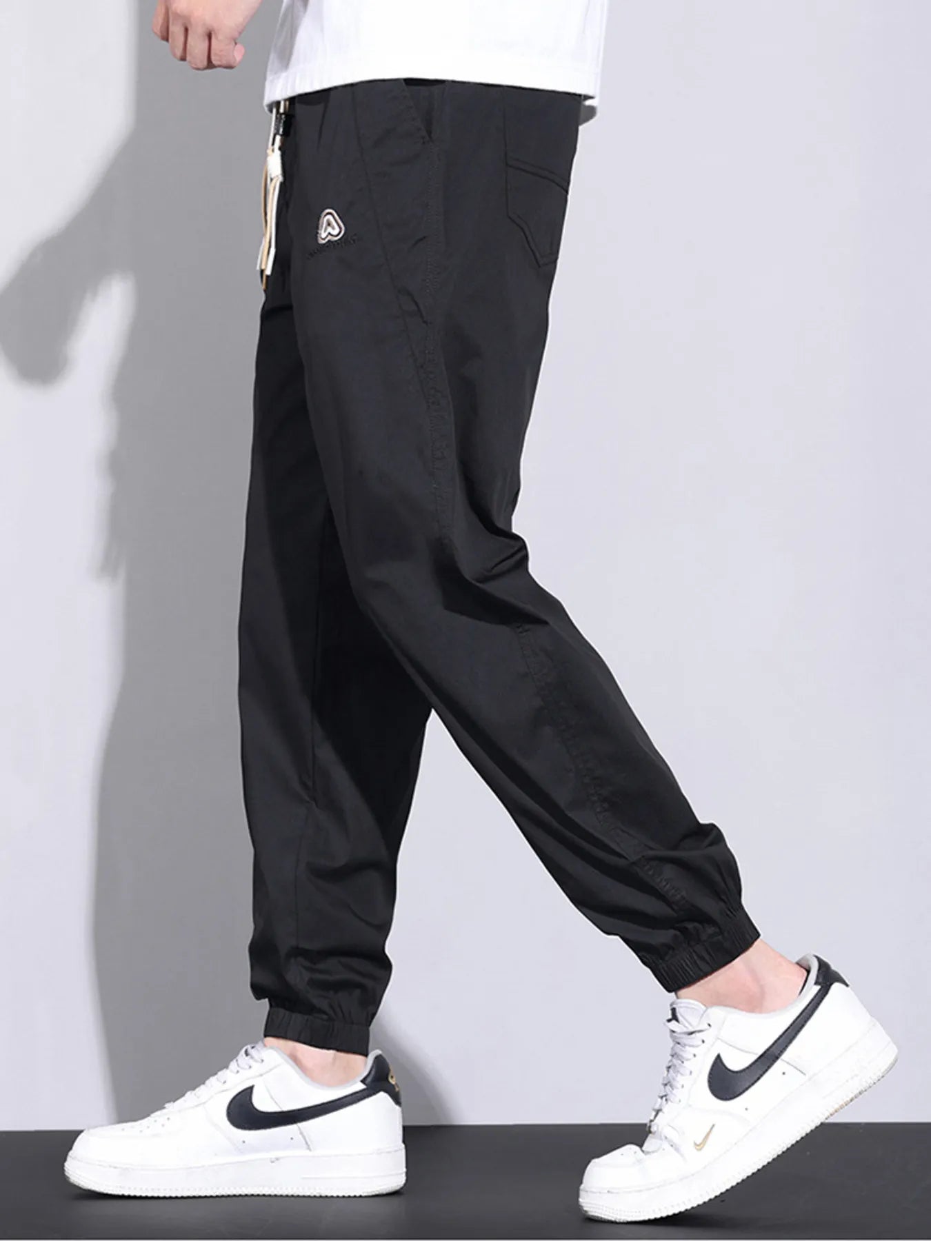 Men's Plus Size Casual Drawstring Ankle-Cuffed Pants