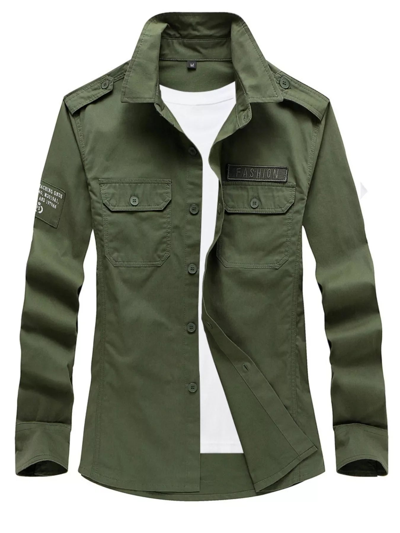 Men's Plus Size Casual Button Up Long Sleeve Shirt