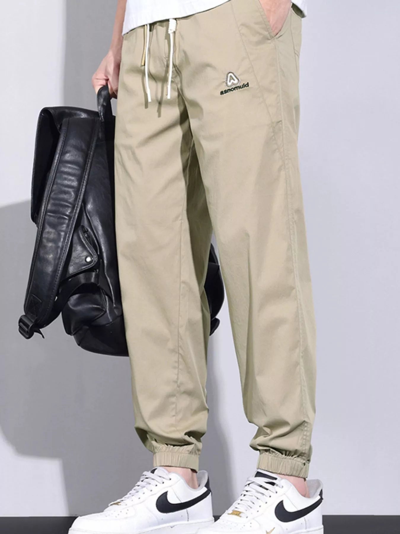 Men's Plus Size Casual Drawstring Ankle-Cuffed Pants