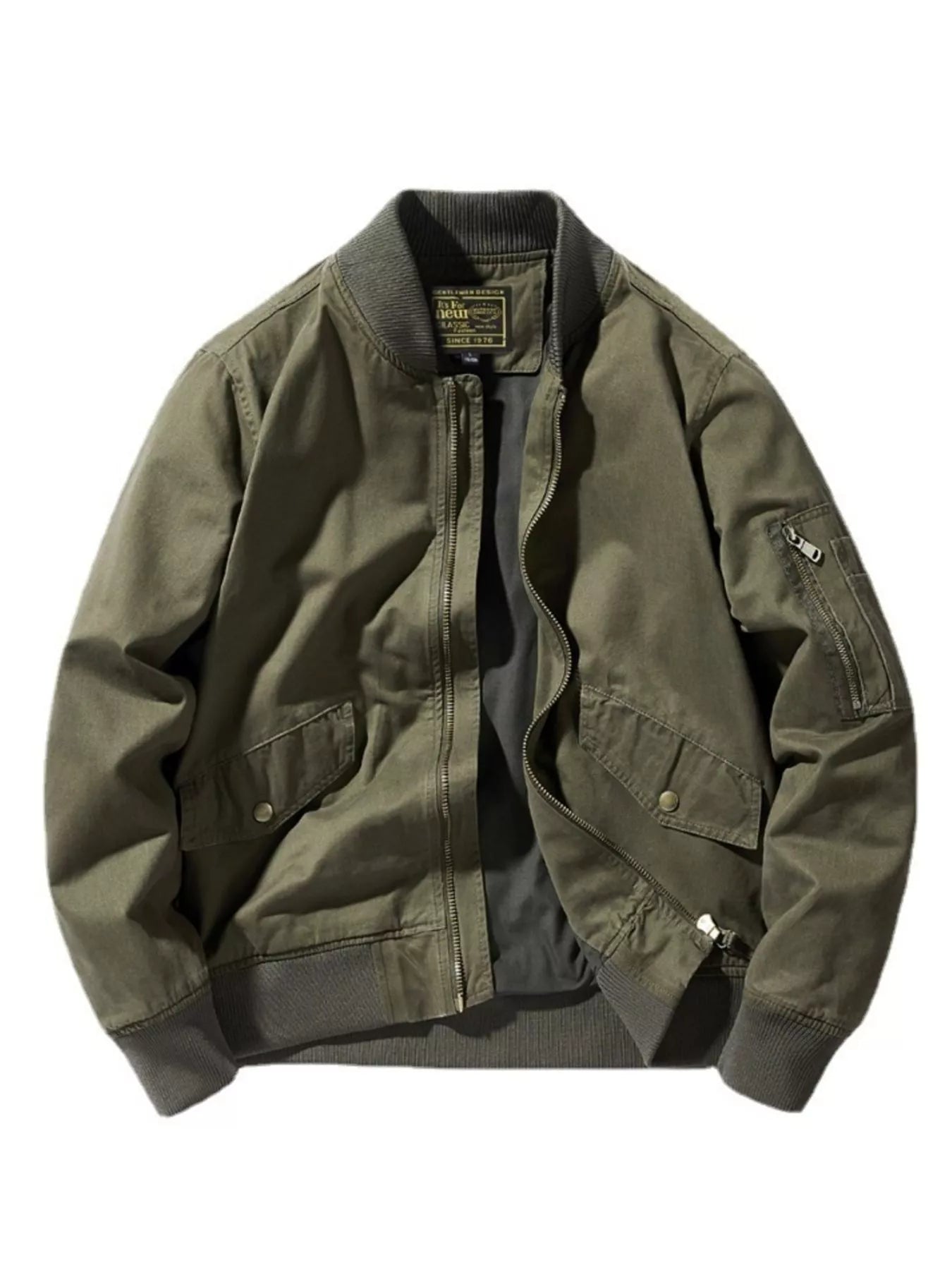 Men's Plus Size Zip Up Bomber Jacket