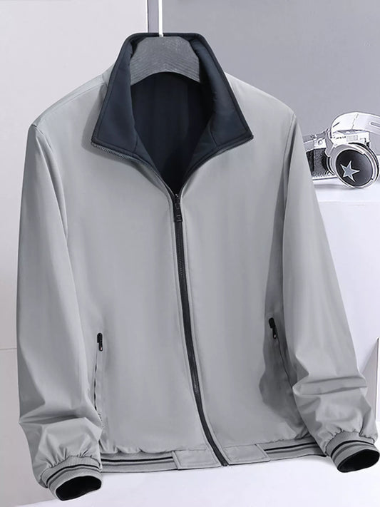 Men's Plus Size Lightweight Casual Zip-Up Jacket