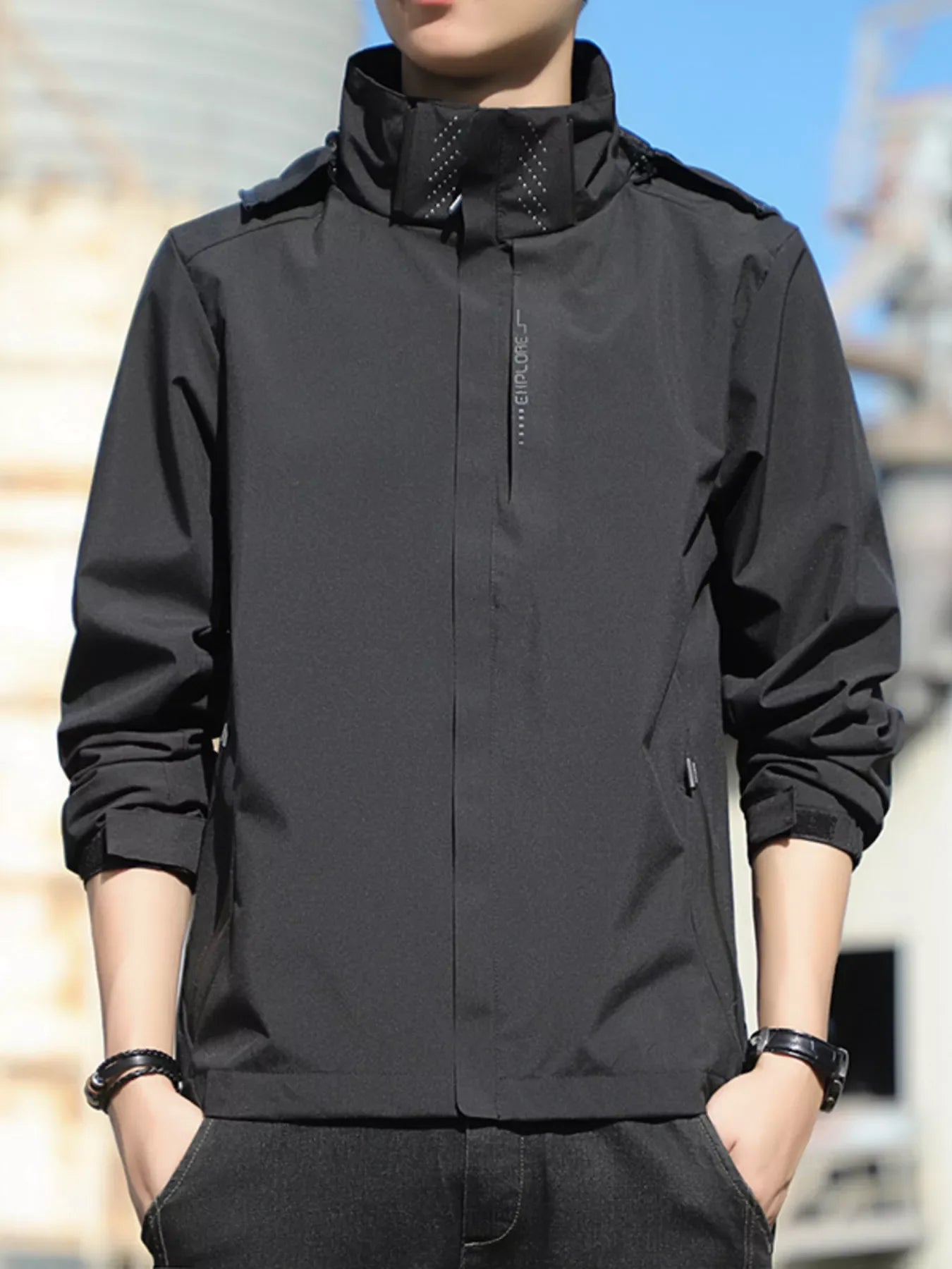 Men's Plus Size Casual Windproof Hooded Jacket