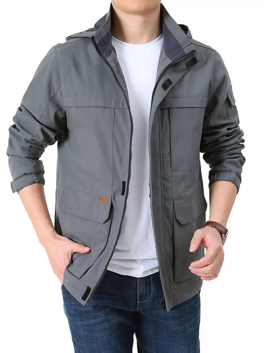 Men's Plus Size Casual Zip Up Hooded Jacket