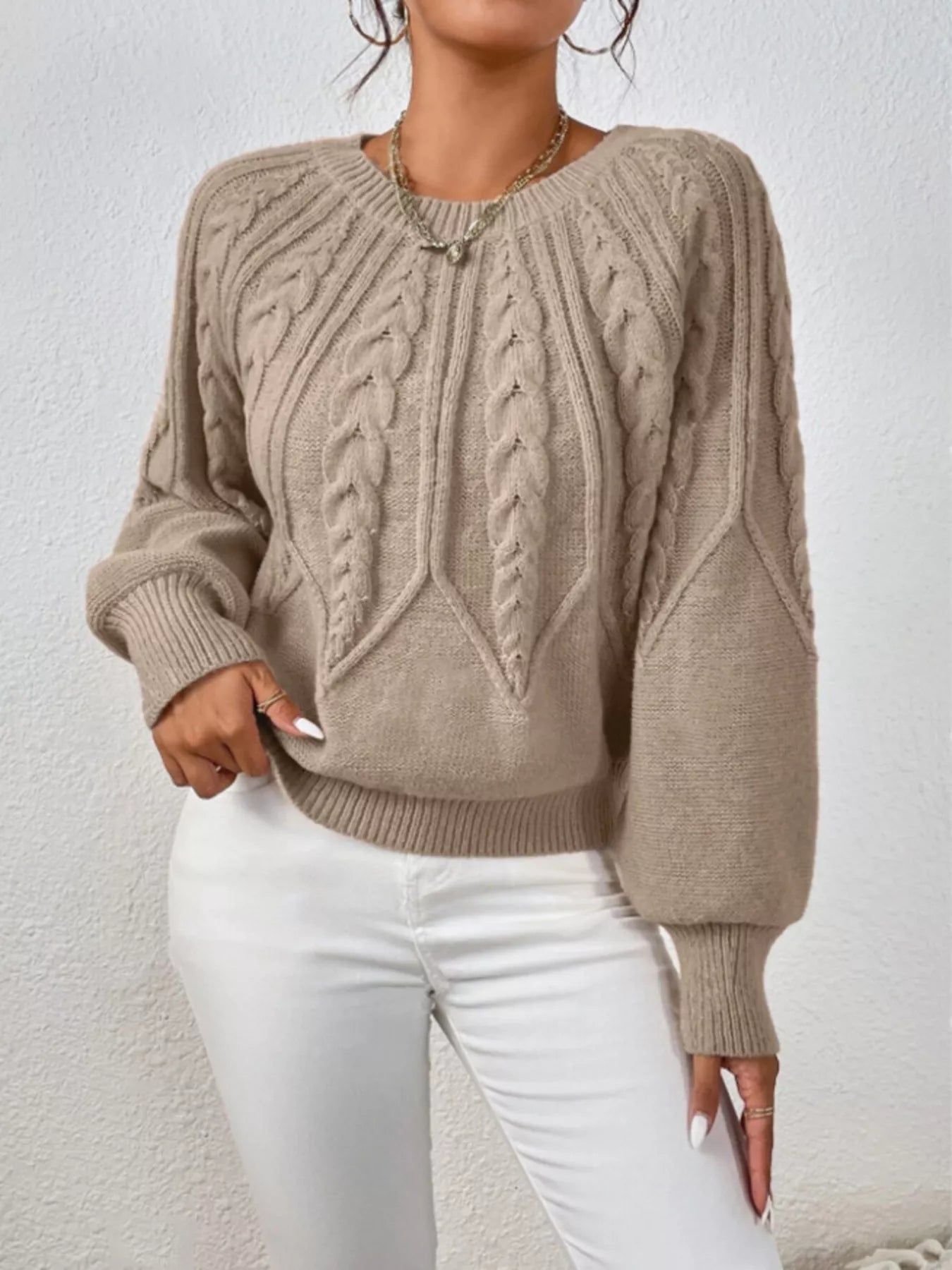 Cable Knit Long Sleeve Sweater