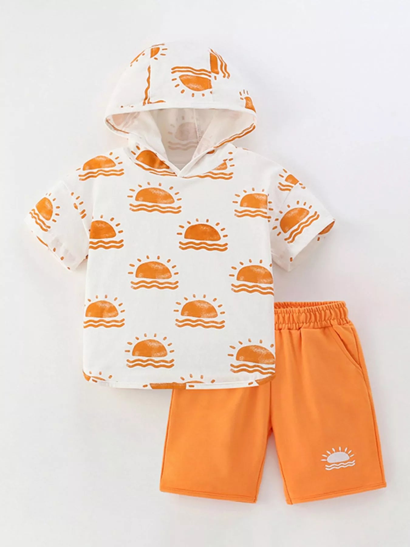 Children's Sun Print Hoodie & Shorts Set