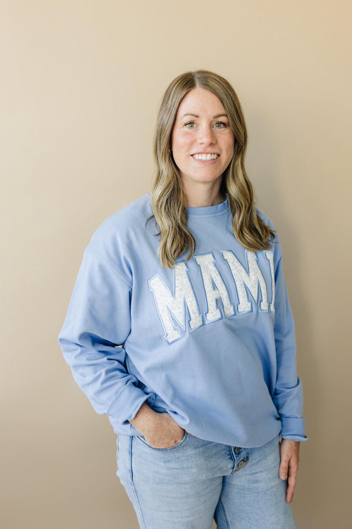 Mama Applique Crewneck Sweatshirt - Embroidered Womens Crew Sweatshirt - Mommy and Me Matching Outfit