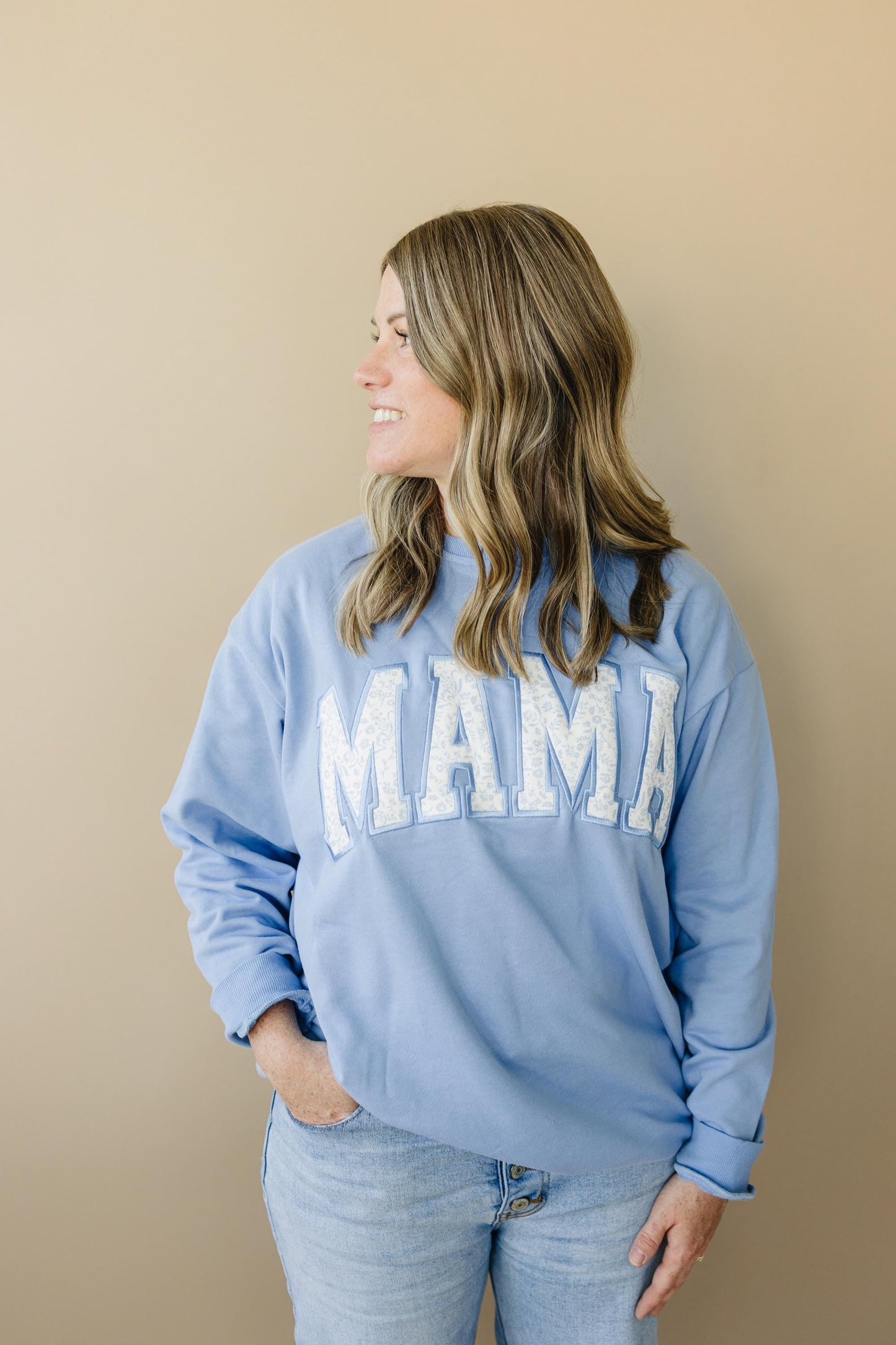 Mama Applique Crewneck Sweatshirt - Embroidered Womens Crew Sweatshirt - Mommy and Me Matching Outfit